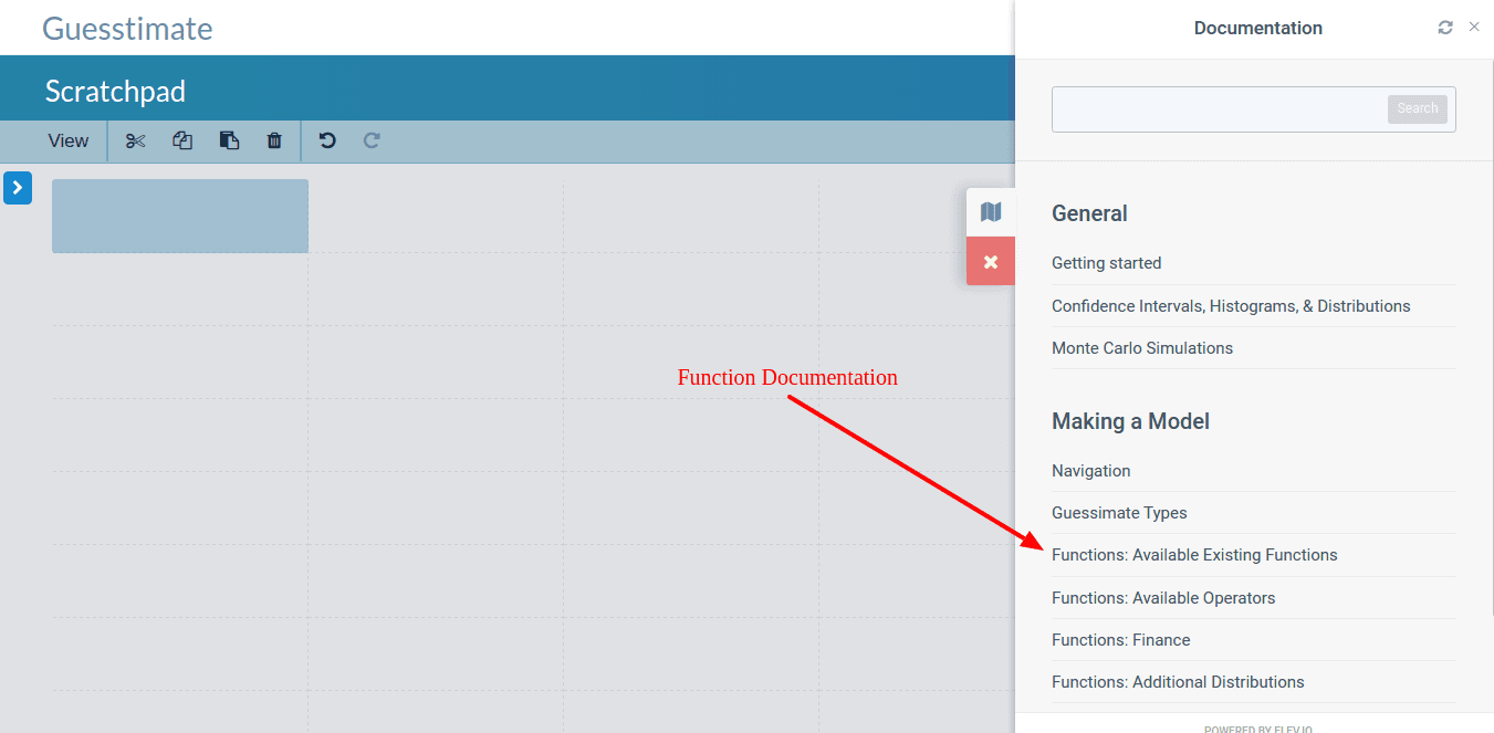 the function documentation section